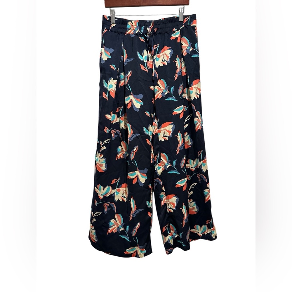 Shimera Women’s Wide Legged Navy Blue Floral Palazzo Pants Women’s Medium